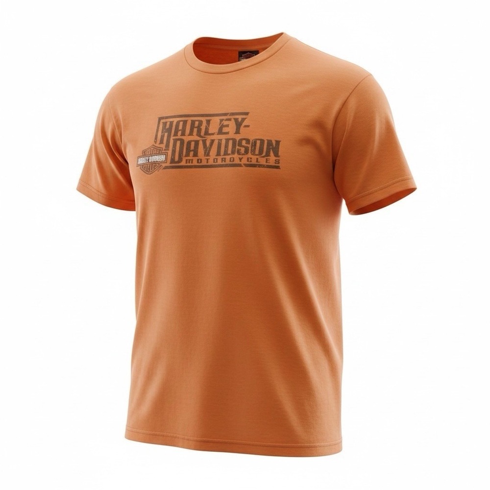 HARLEY DAVIDSON T Shirt Mens XL Orange Eagle Graphic USA Motorcycle